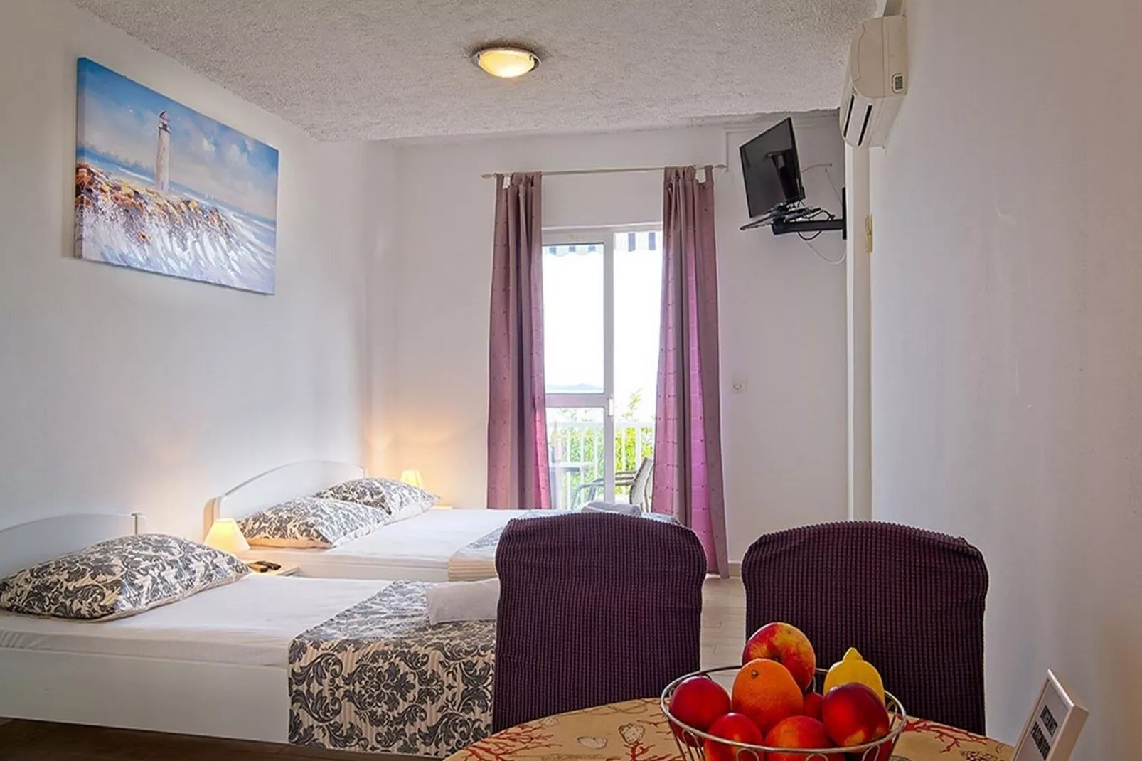Apartments Grljević - Studio Apartment with Balcony and Sea View (A3)-Indoor