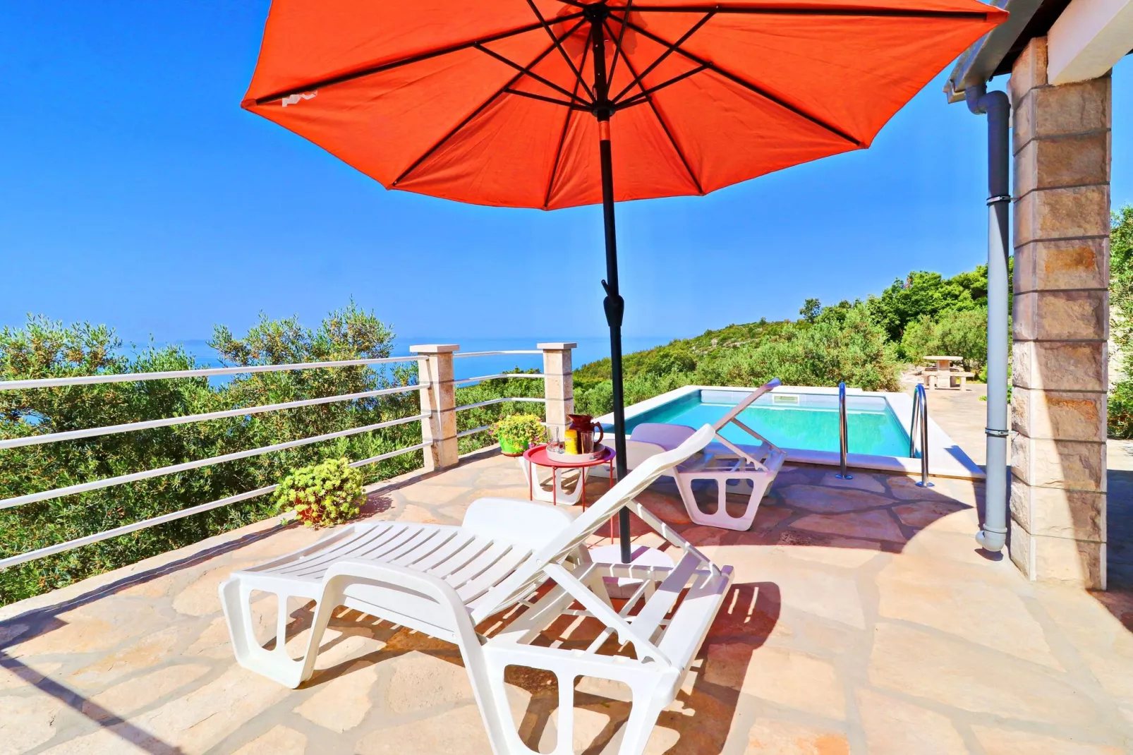 Holiday Home Zule - One Bedroom Holiday Home with Swimming pool-Terrasse