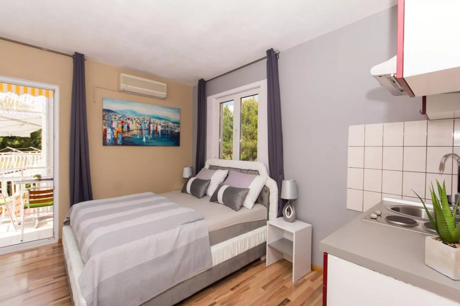 Villa Stil - Studio Apartment with Balcony and Sea View 101-Bedroom
