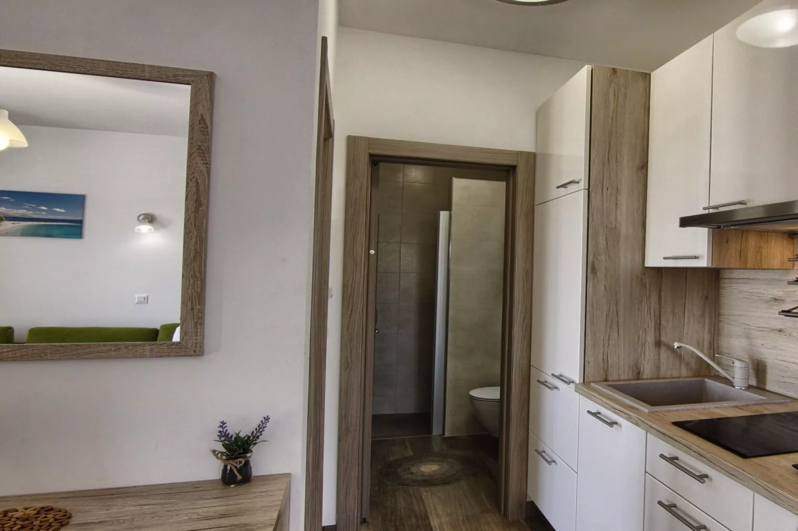 Apartments Victoria - One Bedroom Apartment with Terrace and Sea View (A1)-Living room