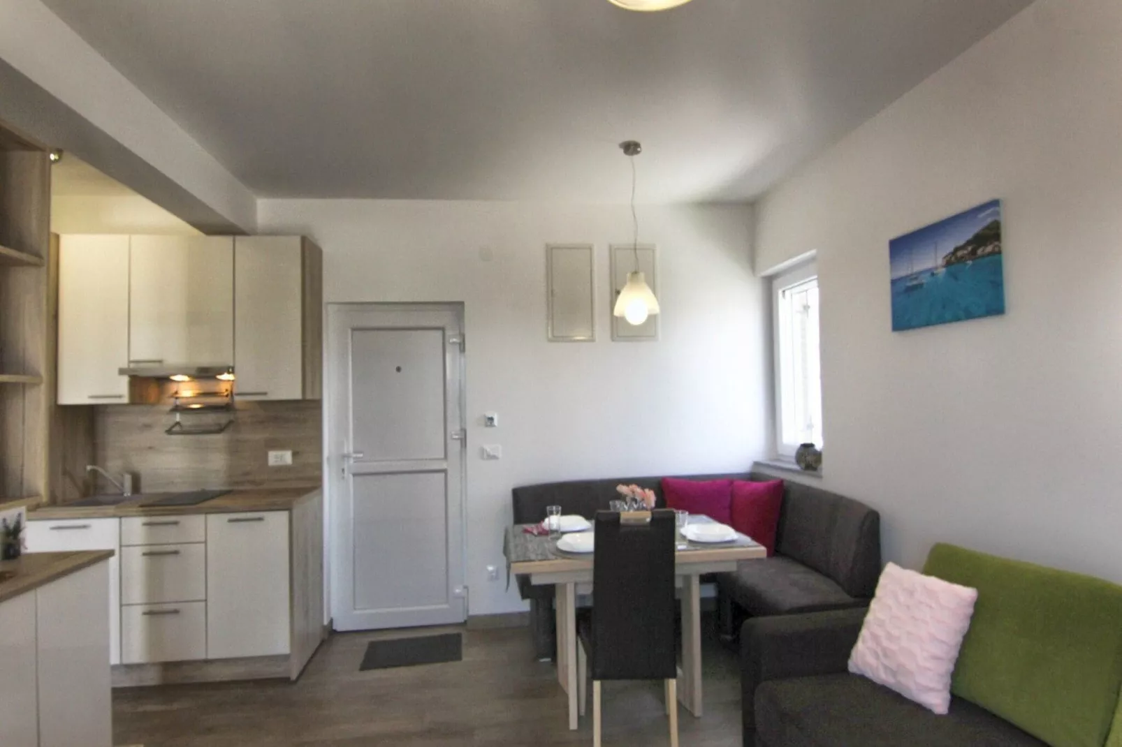 Apartments Victoria - One Bedroom Apartment with Terrace and Sea View (A1)-Living room