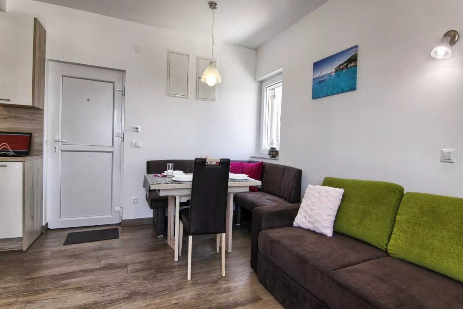 Apartments Victoria - One Bedroom Apartment with Terrace and Sea View (A1)-Living room