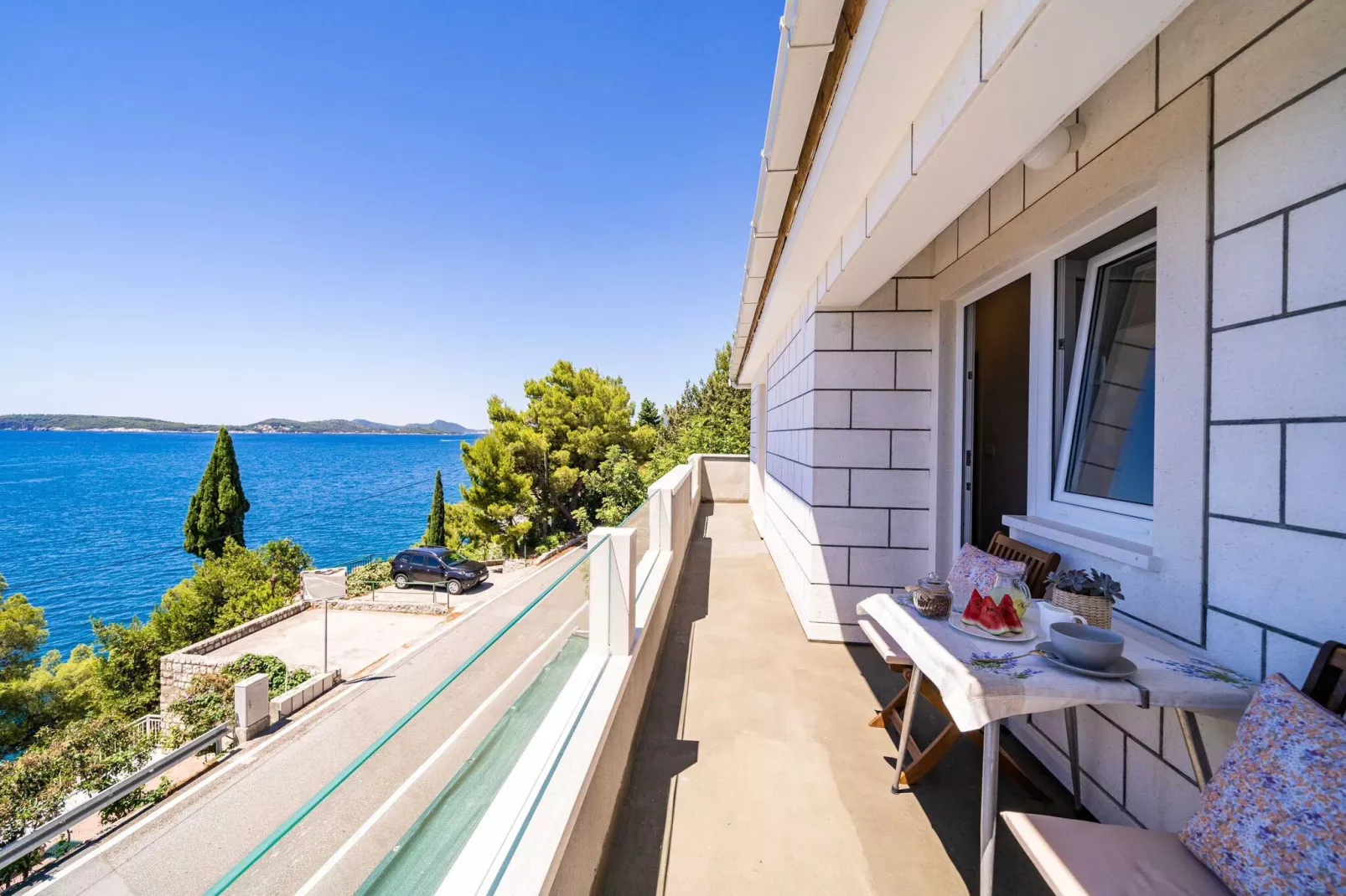 Apartments Lovro - One bedroom apartment with Balcony and Sea View (3)-Terrace balcony