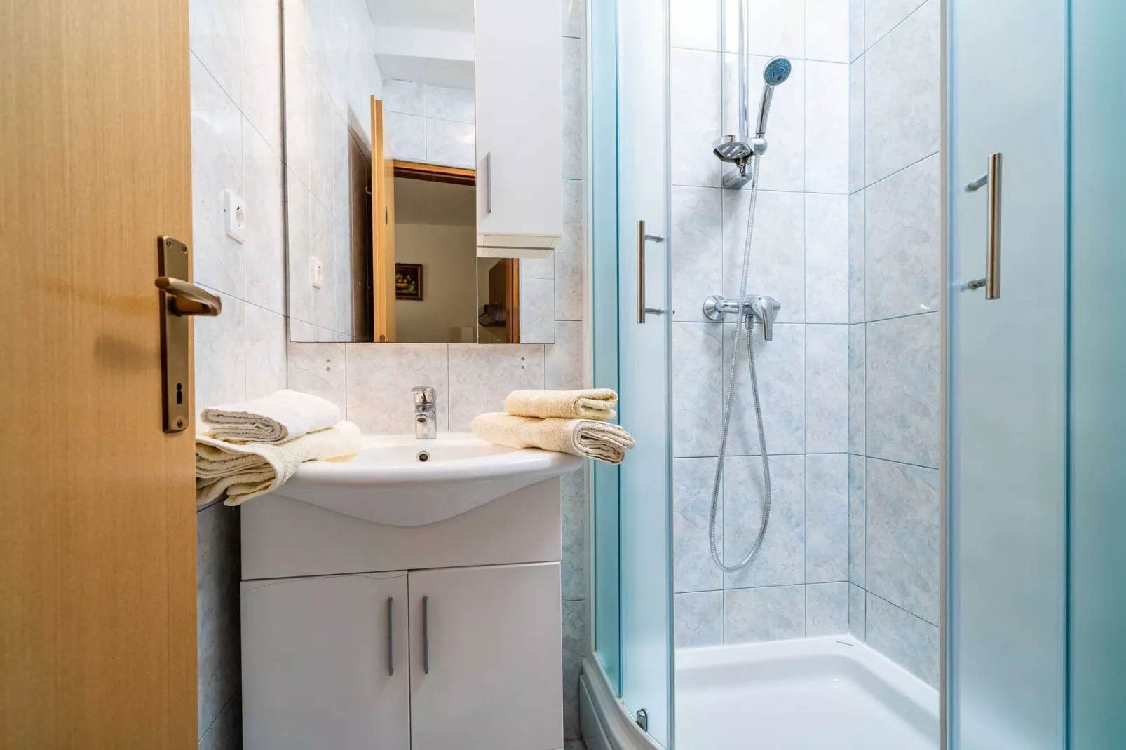 Apartments Zarac - One Bedroom Apartment with Terrace-Bathroom