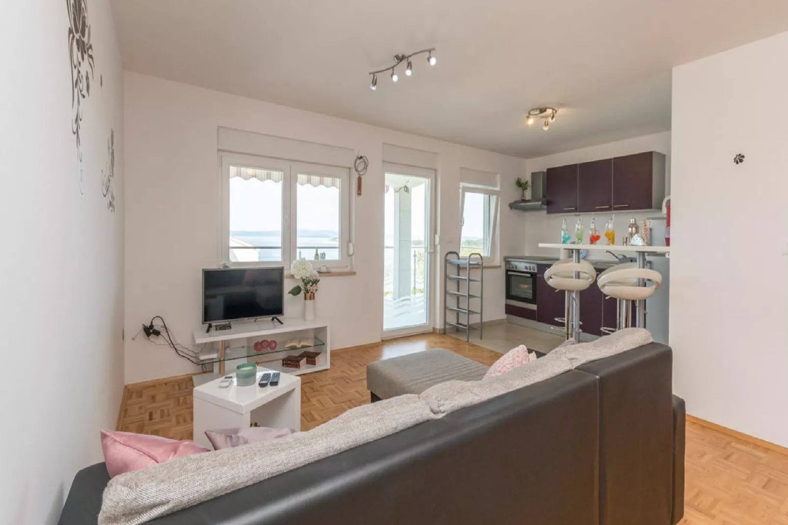 Apartments Lilly - Two Bedroom Apartment with Sea View and Terrace (A2)-Living room
