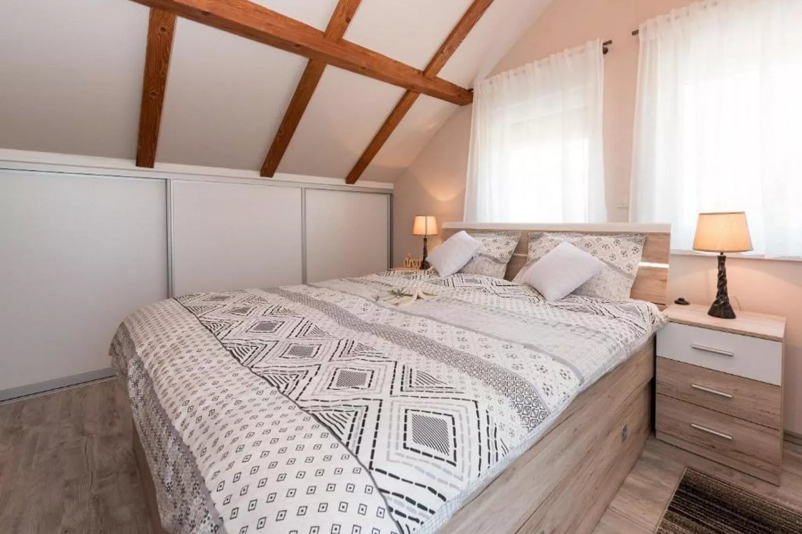 Apartments Bella Vista - One Bedroom Apartment with Sea View (Sea)-Chambre