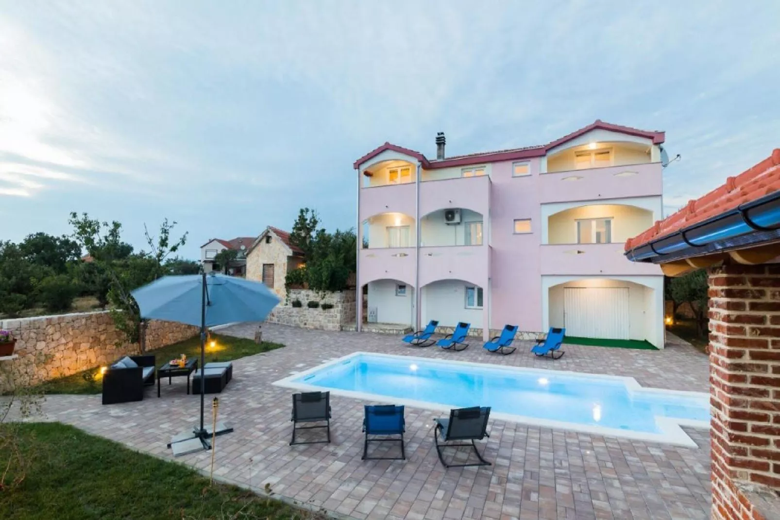 Apartments Mistral - Three Bedroom Apartment with Balcony and Shared Swimming Pool A2-Outdoor