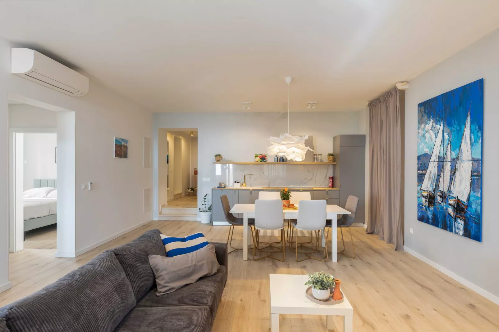 Apartments aMare - Three Bedroom Apartment with Terrace and Jacuzzi- 1-Living room