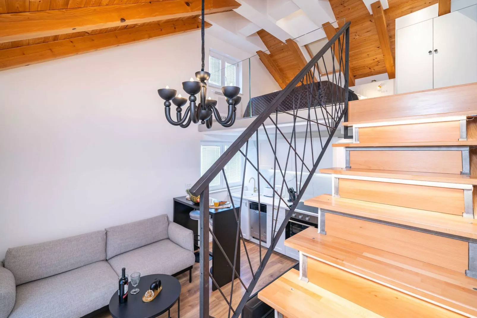 Apartments Villa Aura - Duplex studio with Balcony and shared swimming pool-Living room