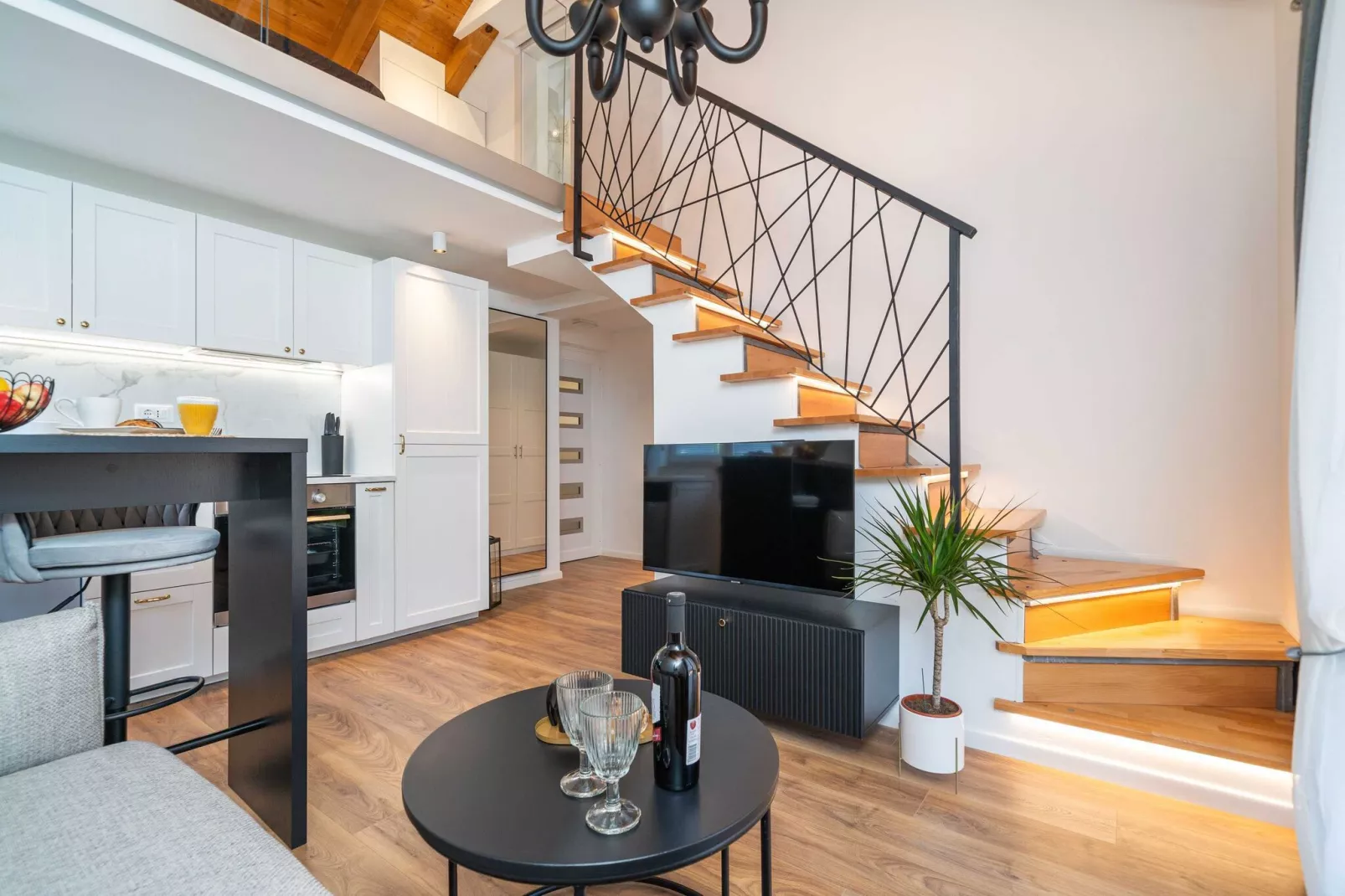 Apartments Villa Aura - Duplex studio with Balcony and shared swimming pool-Living room