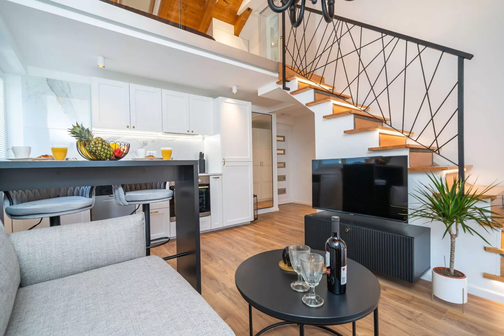 Apartments Villa Aura - Duplex studio with Balcony and shared swimming pool-Living room