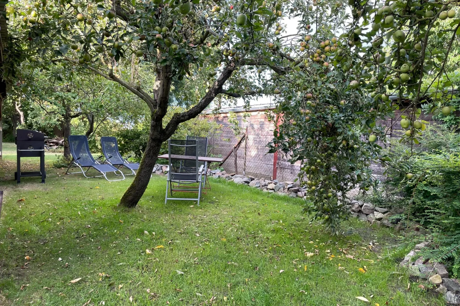 Schoene Wohnung im reetgedachten Bauernhaus-Gärten Sommer
