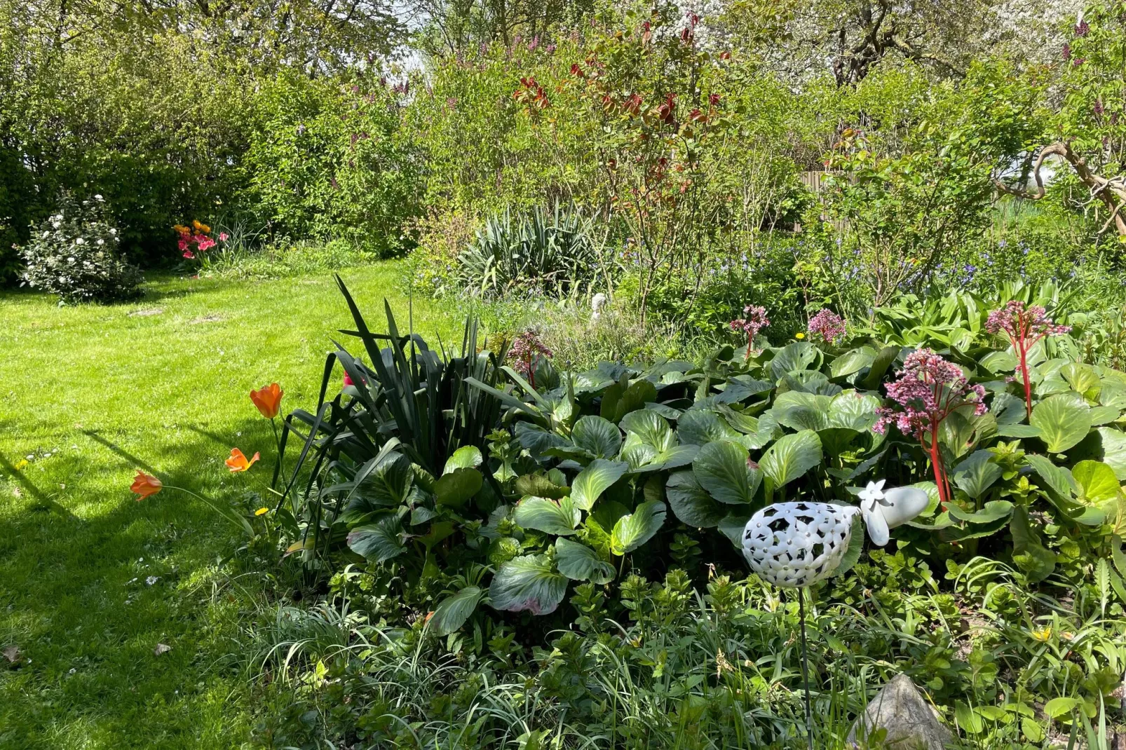 Schöne Wohnung im reetgedachten Bauernhaus-Jardin d'été