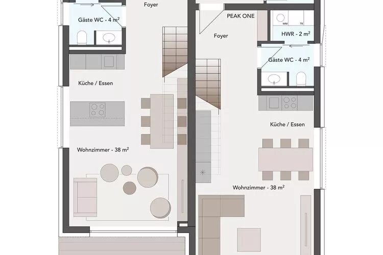 Peak Two-Floor plan