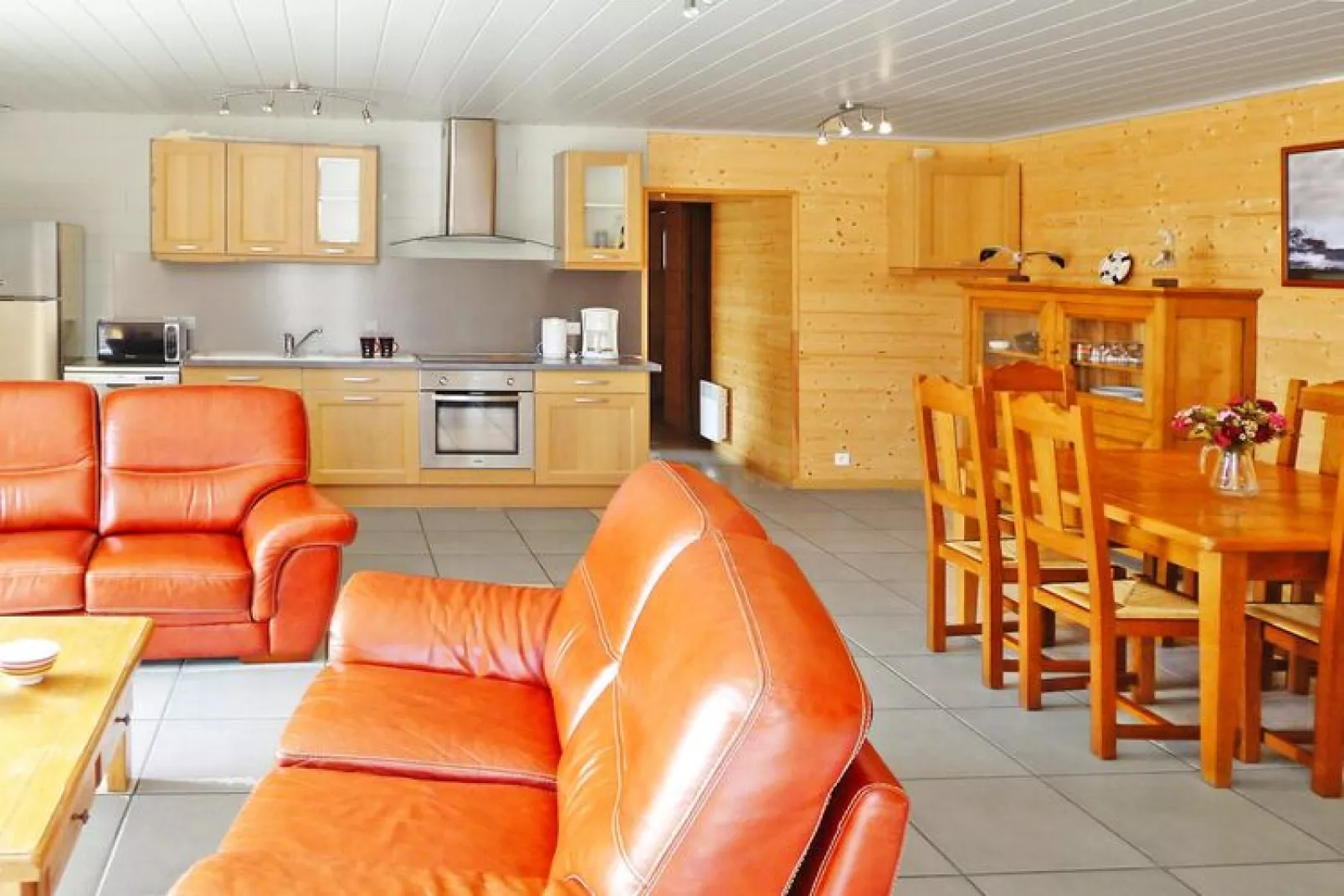Ferienhaus mit teils Meerblick Cléder-Wohnzimmer