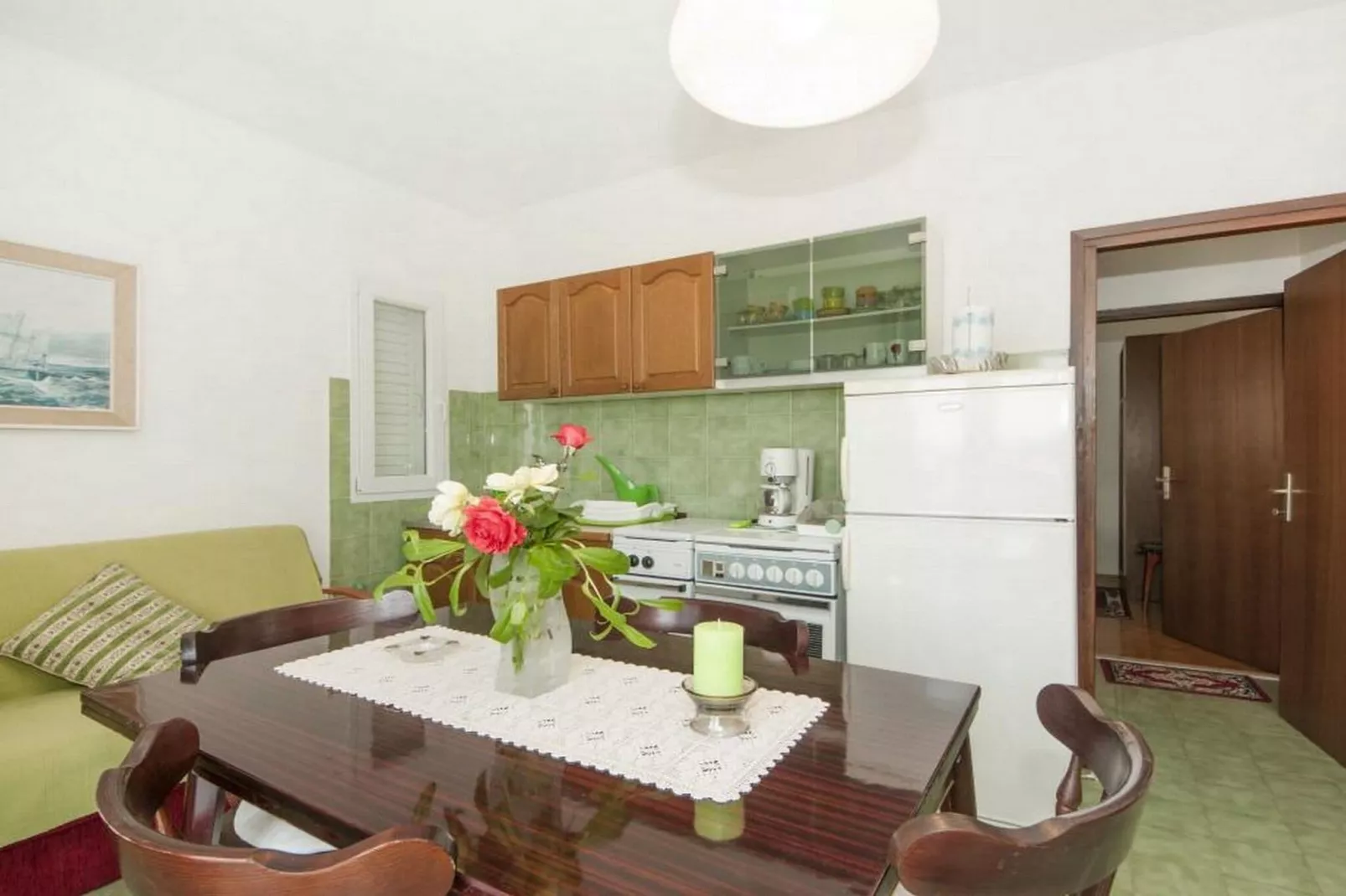 Apartments Fortuna - One Bedroom Apartment with Balcony (Green)-Cuisine