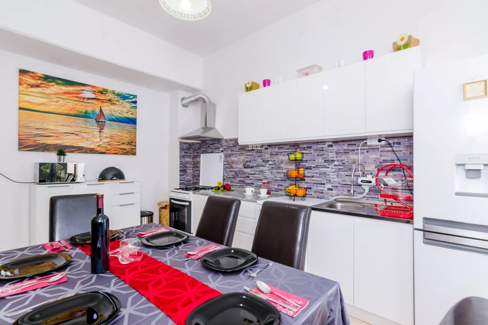 Holiday Home Lungo Mare - Three Bedroom Holiday Home with Terrace and Sea View-Kitchen