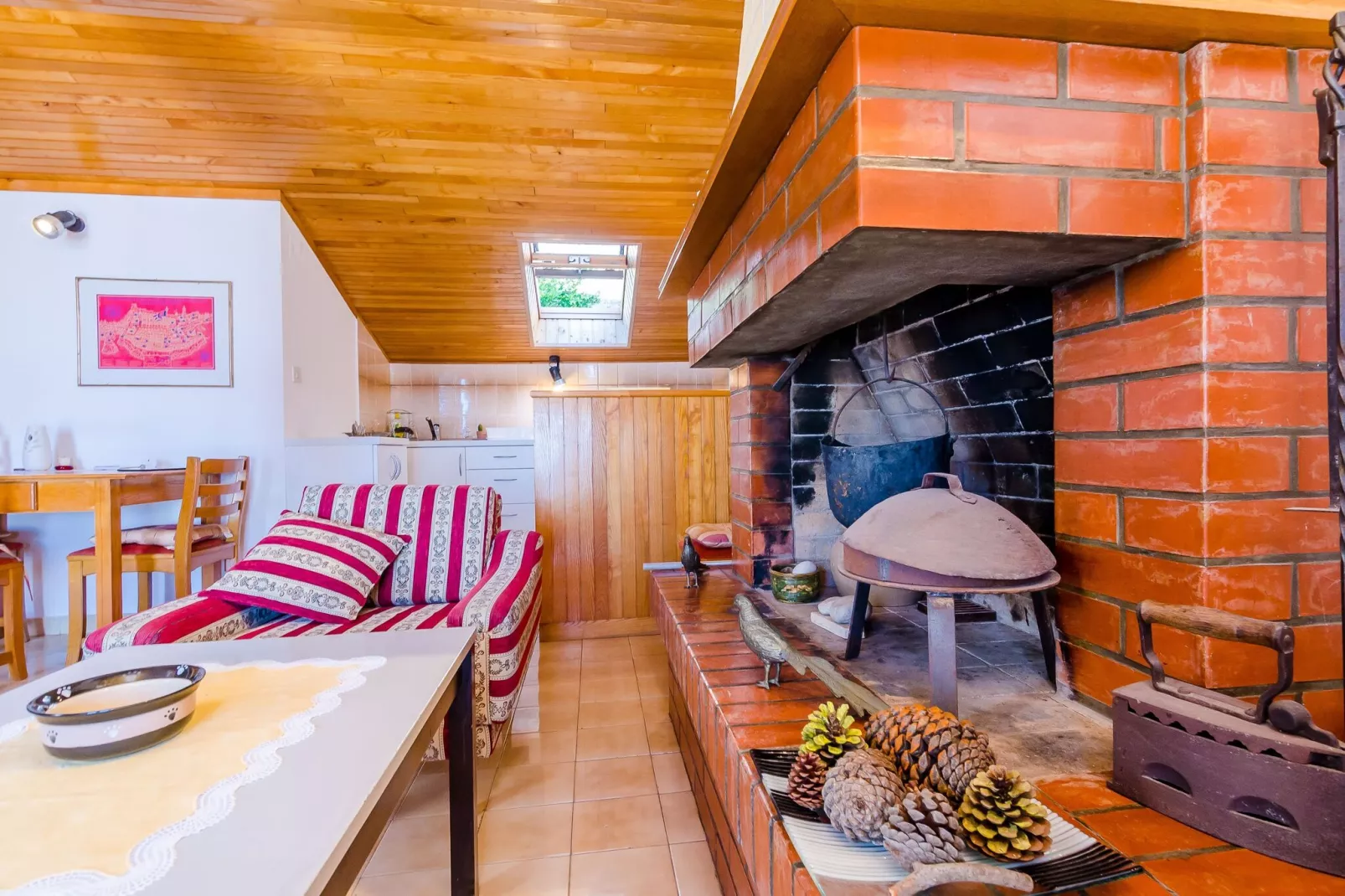 Apartment and Room Cicko - One Bedroom Apartment with Terrace and Sea View (Attic)-Living room