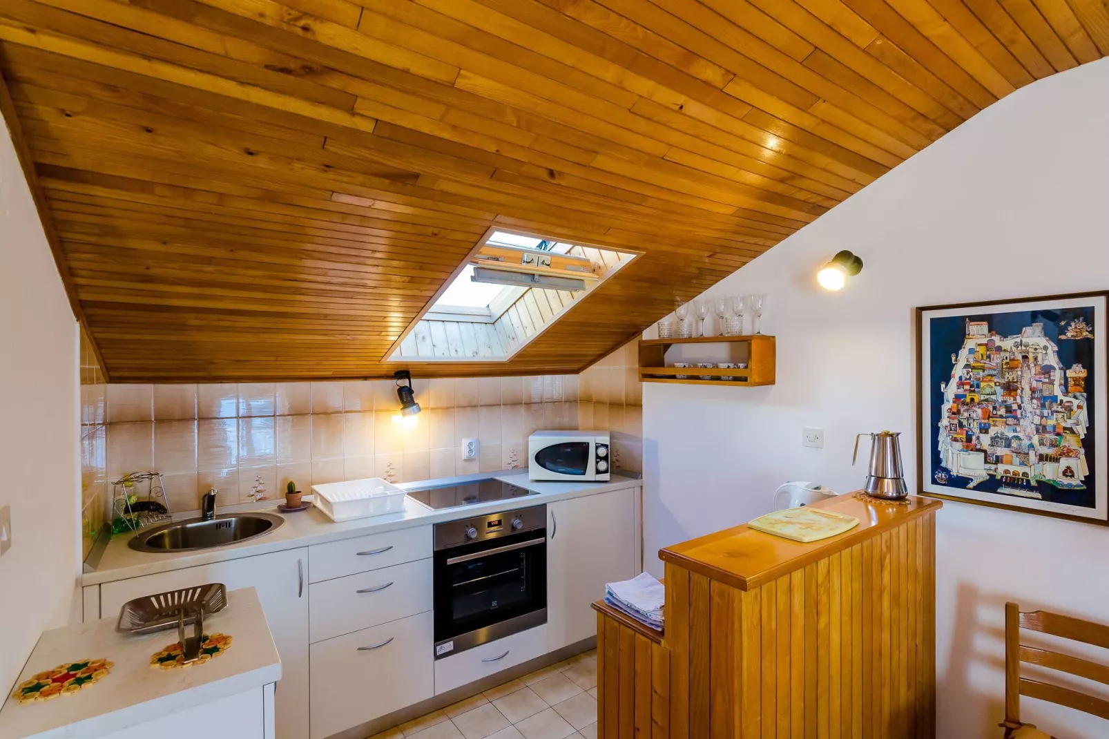 Apartment and Room Cicko - One Bedroom Apartment with Terrace and Sea View (Attic)-Kitchen