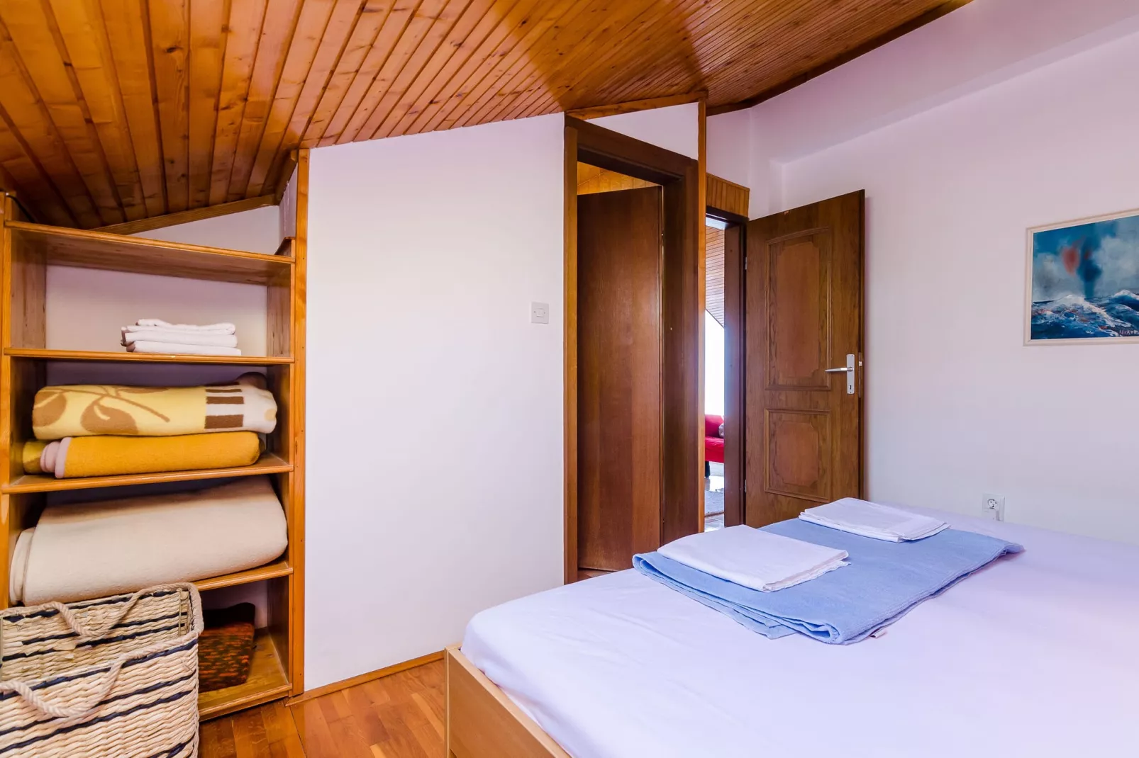 Apartment and Room Cicko - One Bedroom Apartment with Terrace and Sea View (Attic)-Bedroom