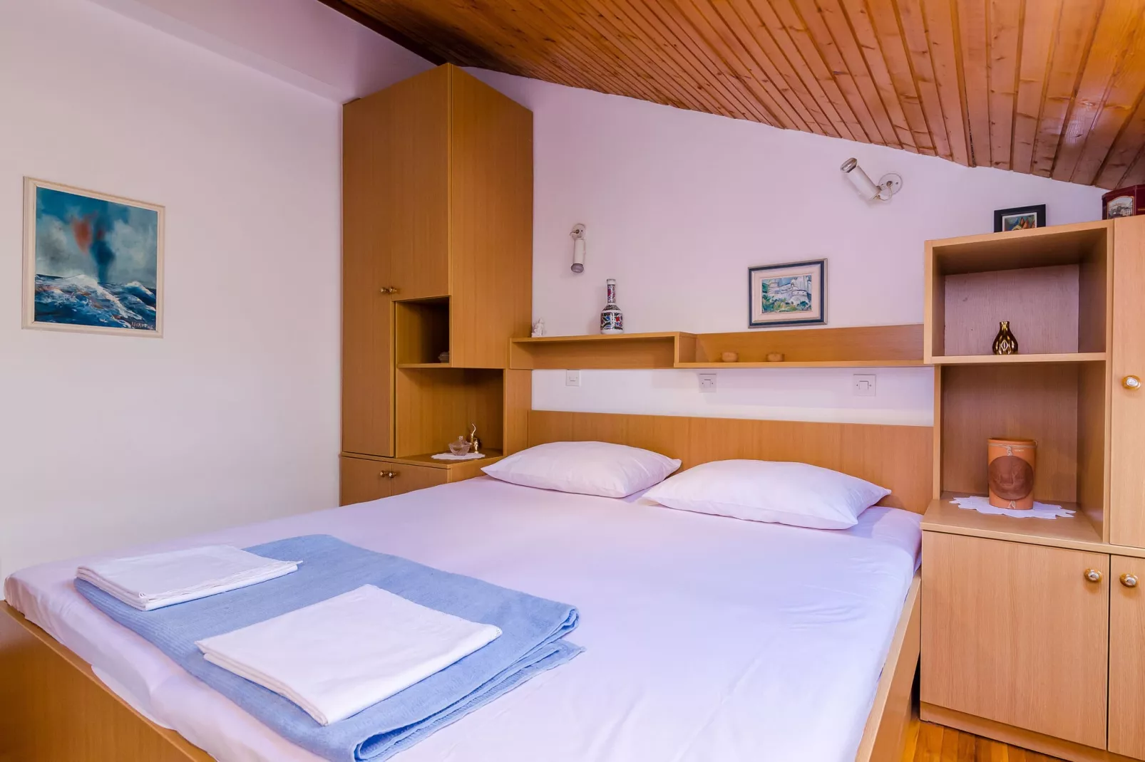 Apartment and Room Cicko - One Bedroom Apartment with Terrace and Sea View (Attic)-Bedroom