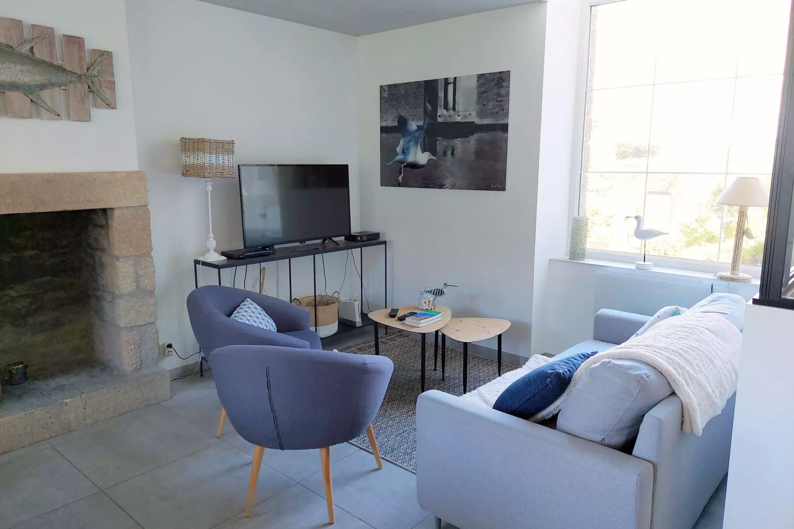 Ferienhaus mit Panorama-Meerblick Plonévez-Porzay-Wohnzimmer