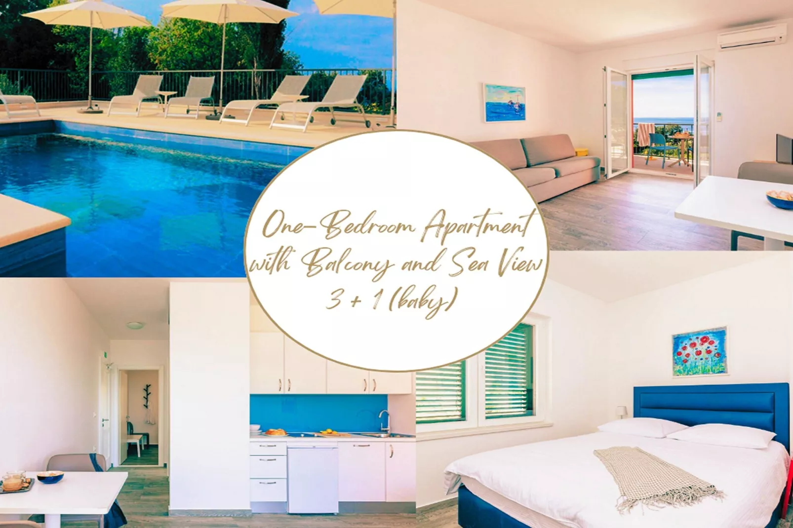Apartments Villa Lukas - ''No.4'' One-Bedroom Apartment with Balcony and Sea View-Pool