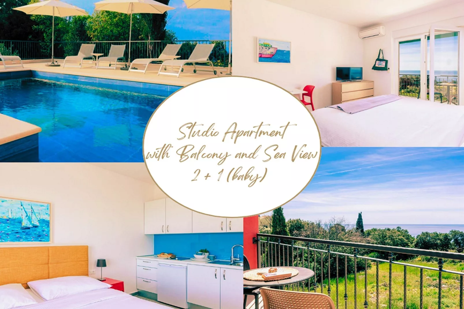 Apartments Villa Lukas - ''No.2'' Studio Apartment with Balcony and Sea View-Pool