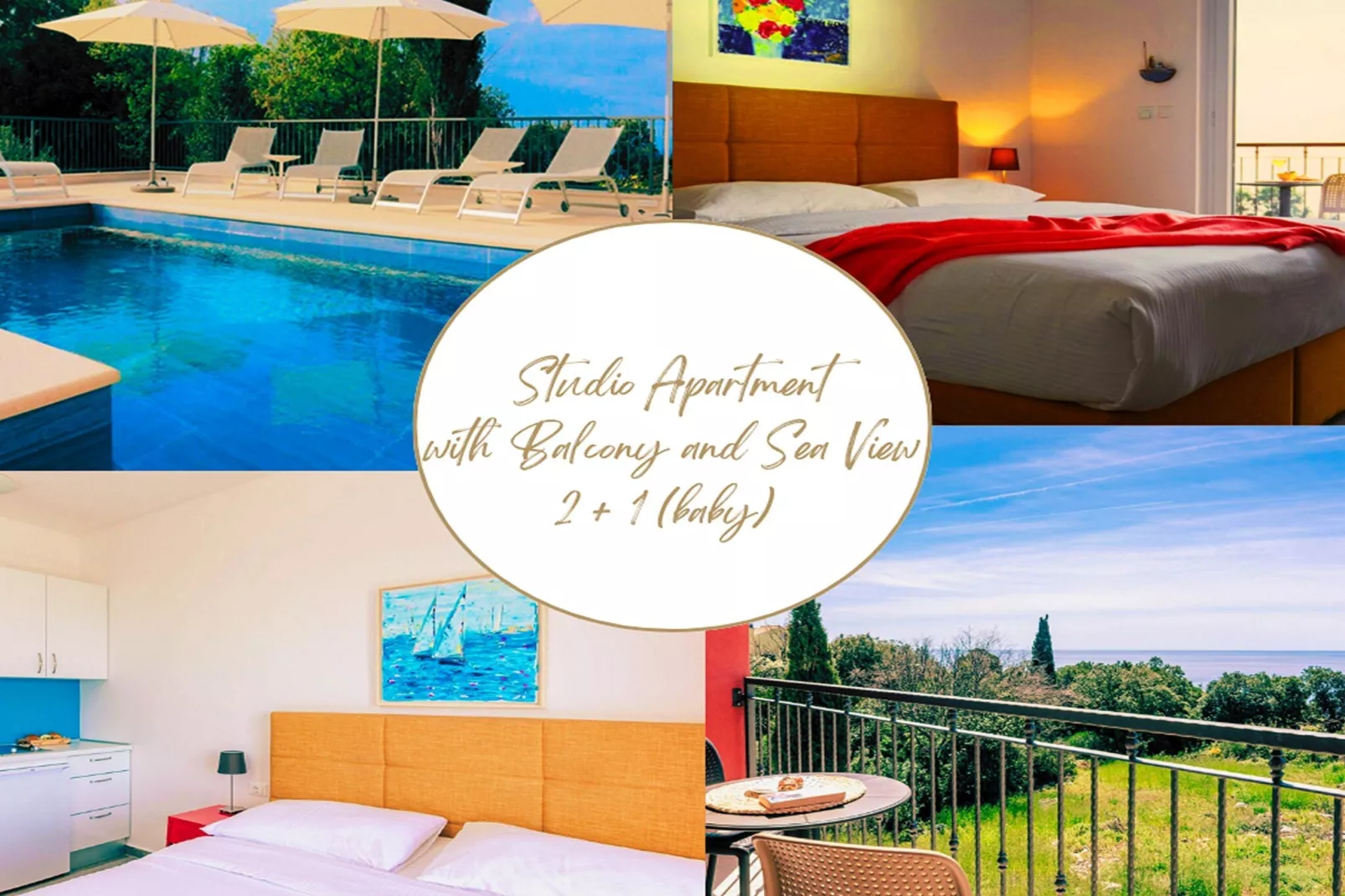 Apartments Villa Lukas - ''No.3'' Studio Apartment with Balcony and Sea View-Pool
