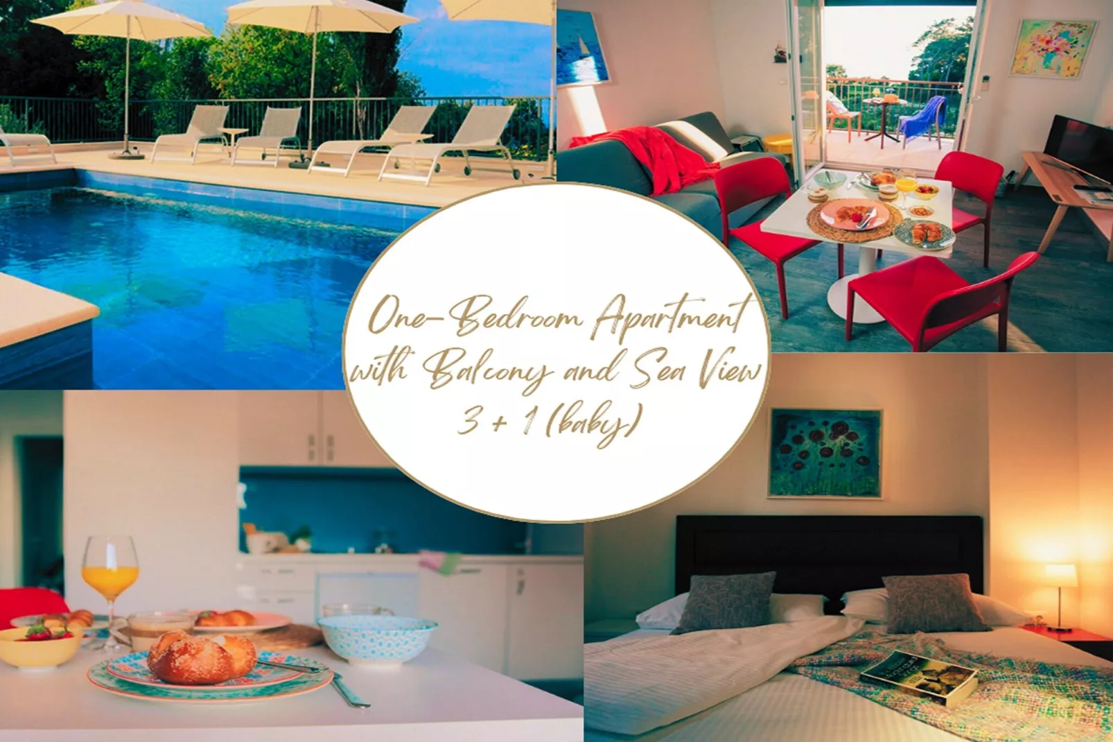 Apartments Villa Lukas - ''No.8'' One-Bedroom Apartment with Balcony and Sea View-Pool