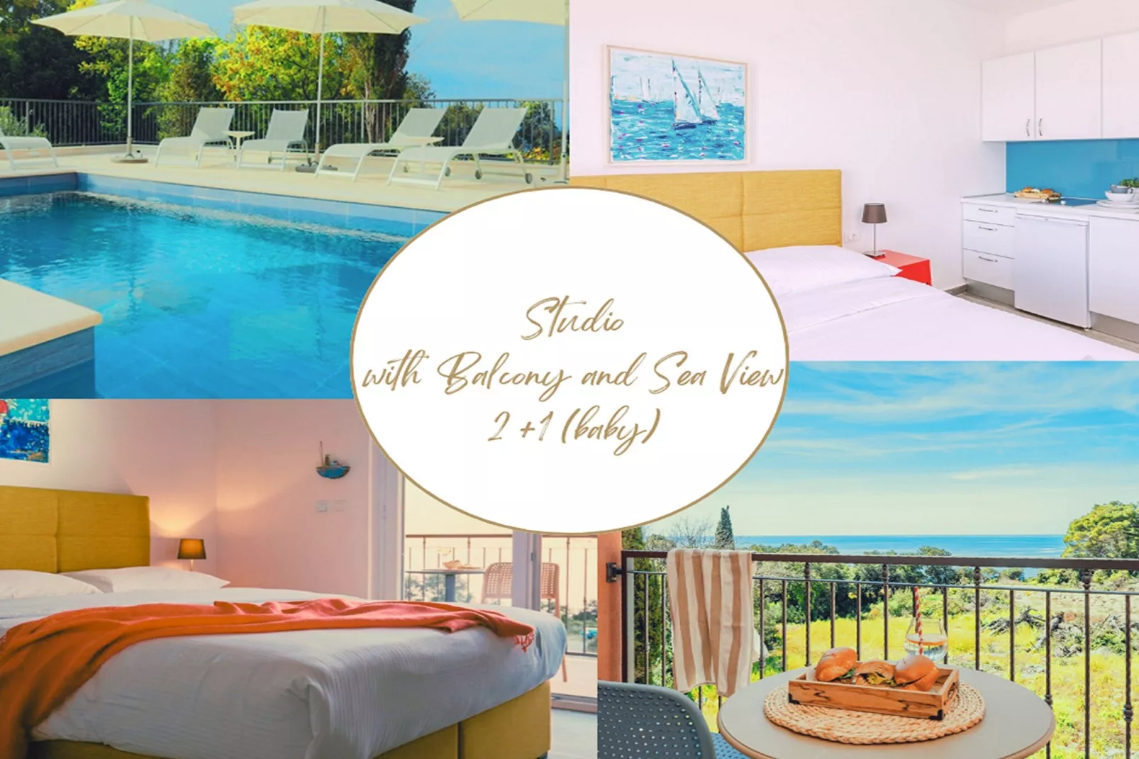 Apartments Villa Lukas - ''No.7'' Studio Apartment with Balcony and Sea View-Schwimmbad