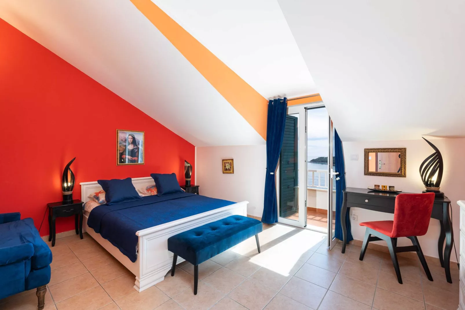 Villa Adrian - Six Bedroom Villa with Swimming pool and Sea View-Bedroom