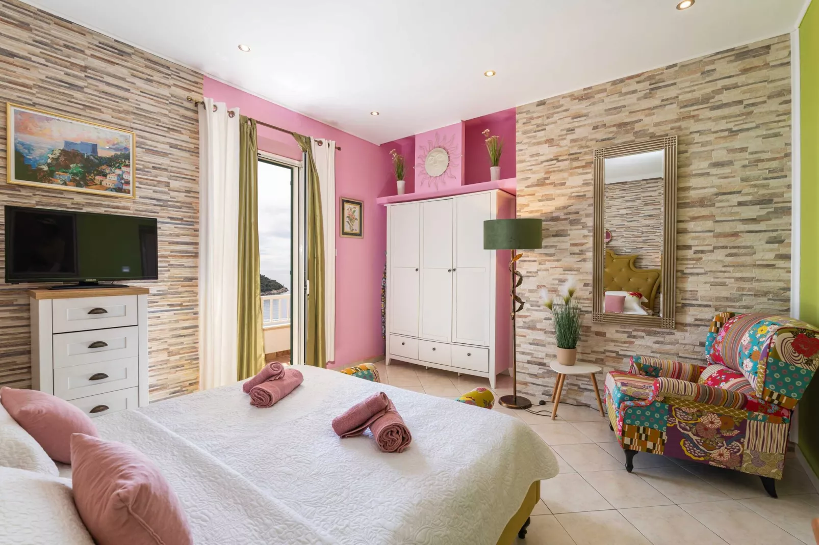 Villa Adrian - Six Bedroom Villa with Swimming pool and Sea View-Bedroom