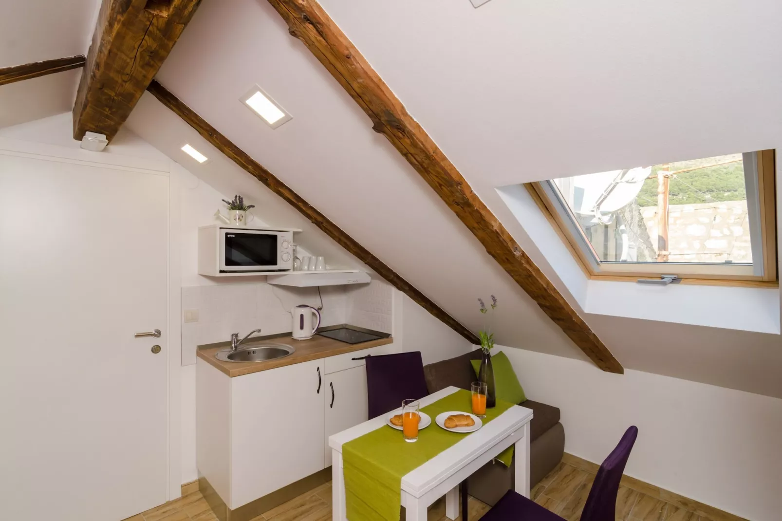 Lavender Garden Apartments - Comfort Studio Apartment with Side Sea View (Second Floor) - APT 5-Kitchen