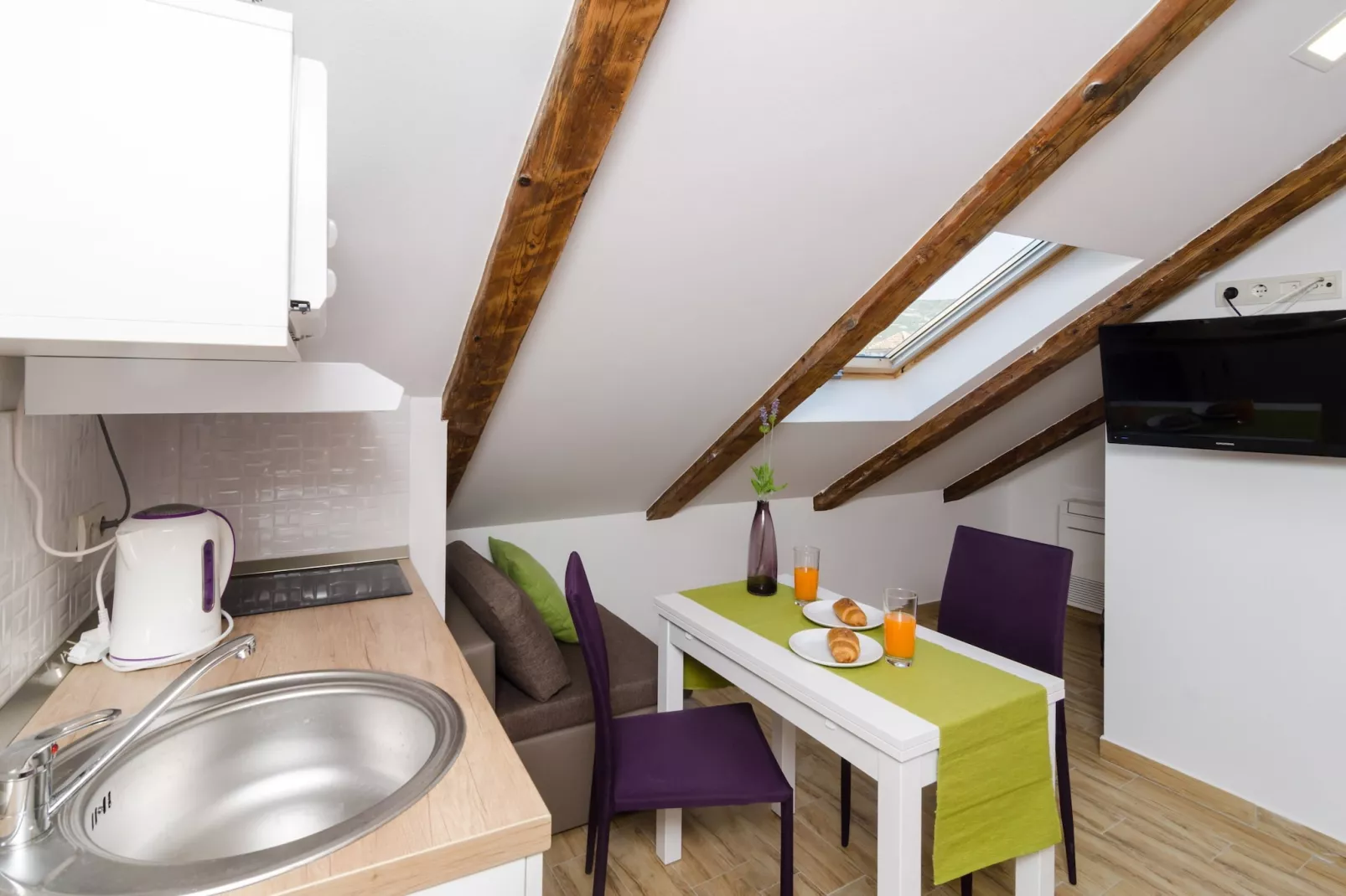Lavender Garden Apartments - Comfort Studio Apartment with Side Sea View (Second Floor) - APT 5-Kitchen