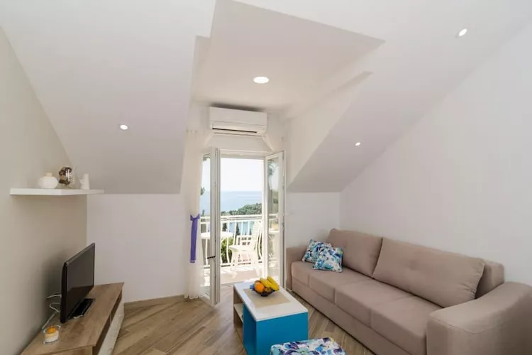 Apartments Marmo - Superior One Bedroom Apartment with Balcony and Sea View (Apartman 3)-Living room