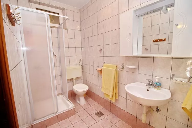 Apartments Veselka, Lumbarda - One Bedroom Apartment with Terrace and Garden View (Apt 1)-Bathroom