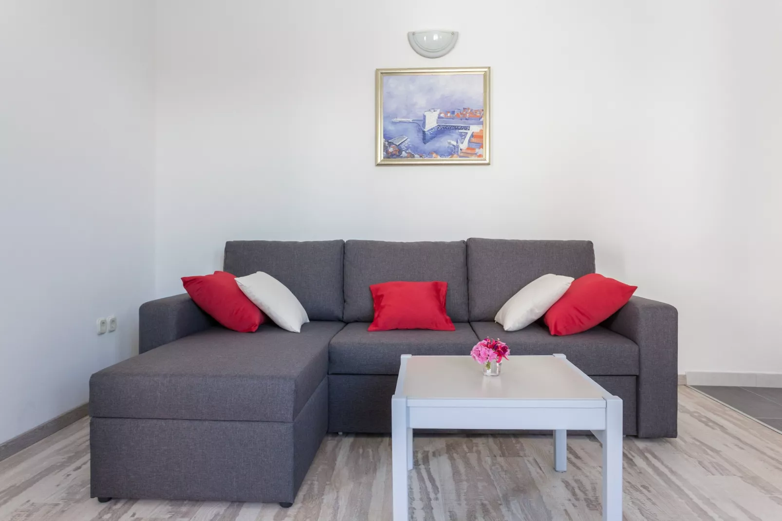 Apartments Oleander Sea View - One Bedroom Apartment with Terrace and Sea View (Mali)-Living room