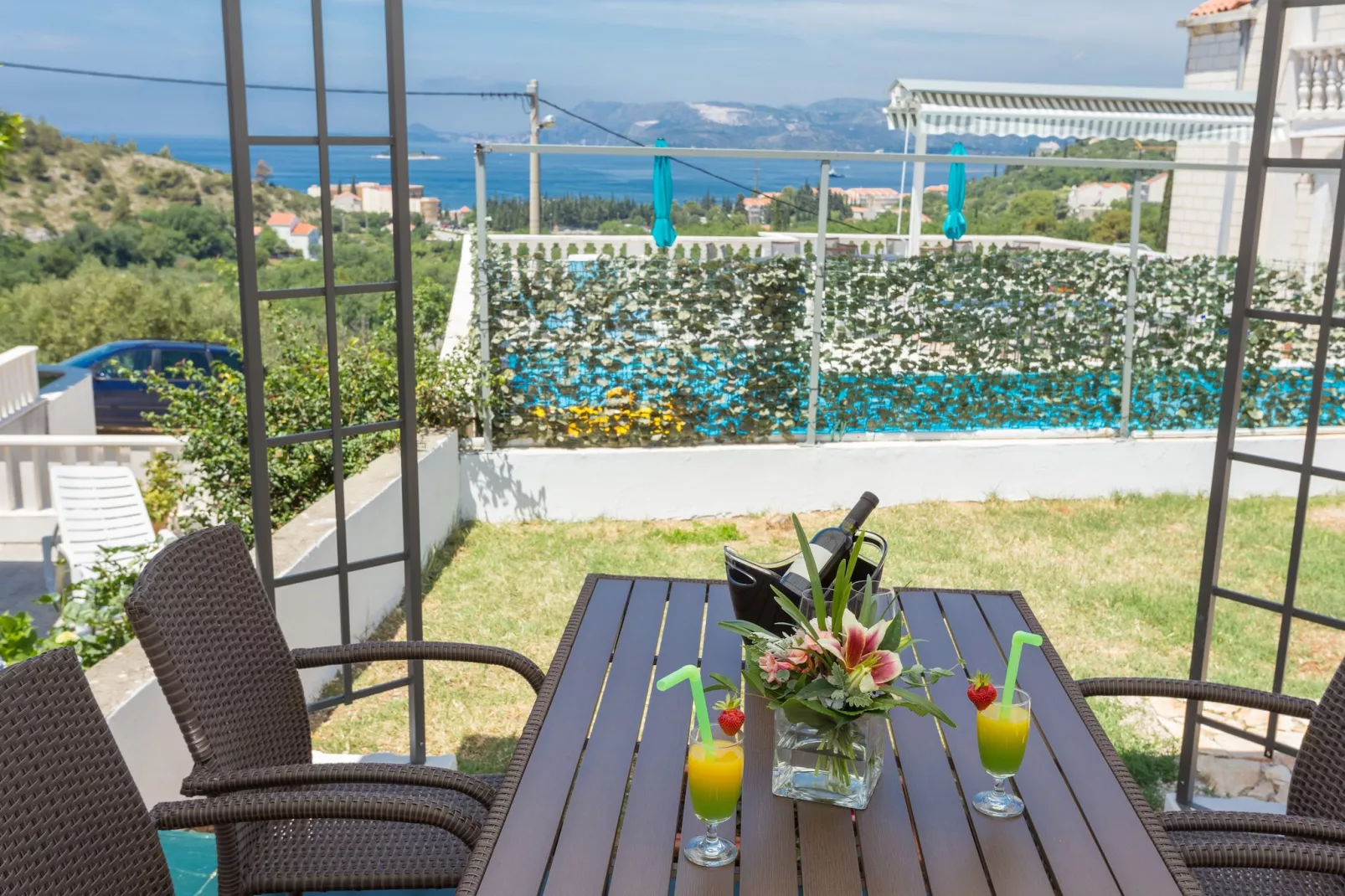 Apartments Oleander Sea View - One Bedroom Apartment with Terrace and Sea View (Mali)-Terrace