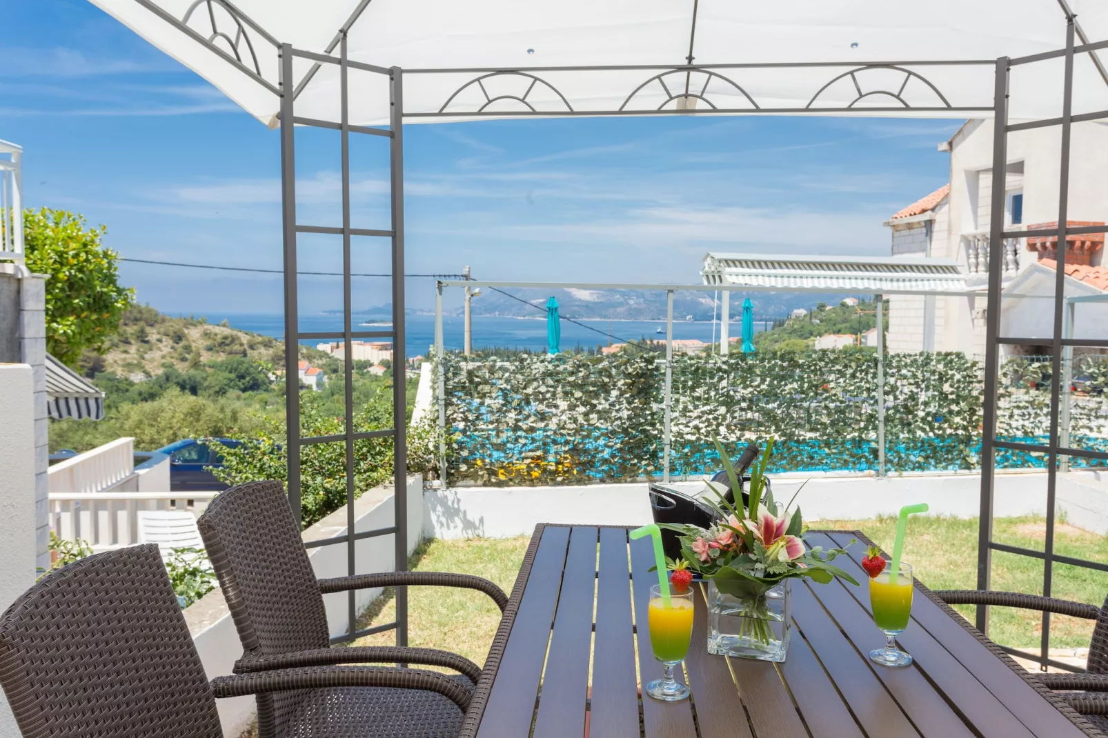 Apartments Oleander Sea View - One Bedroom Apartment with Terrace and Sea View (Mali)-Terrace