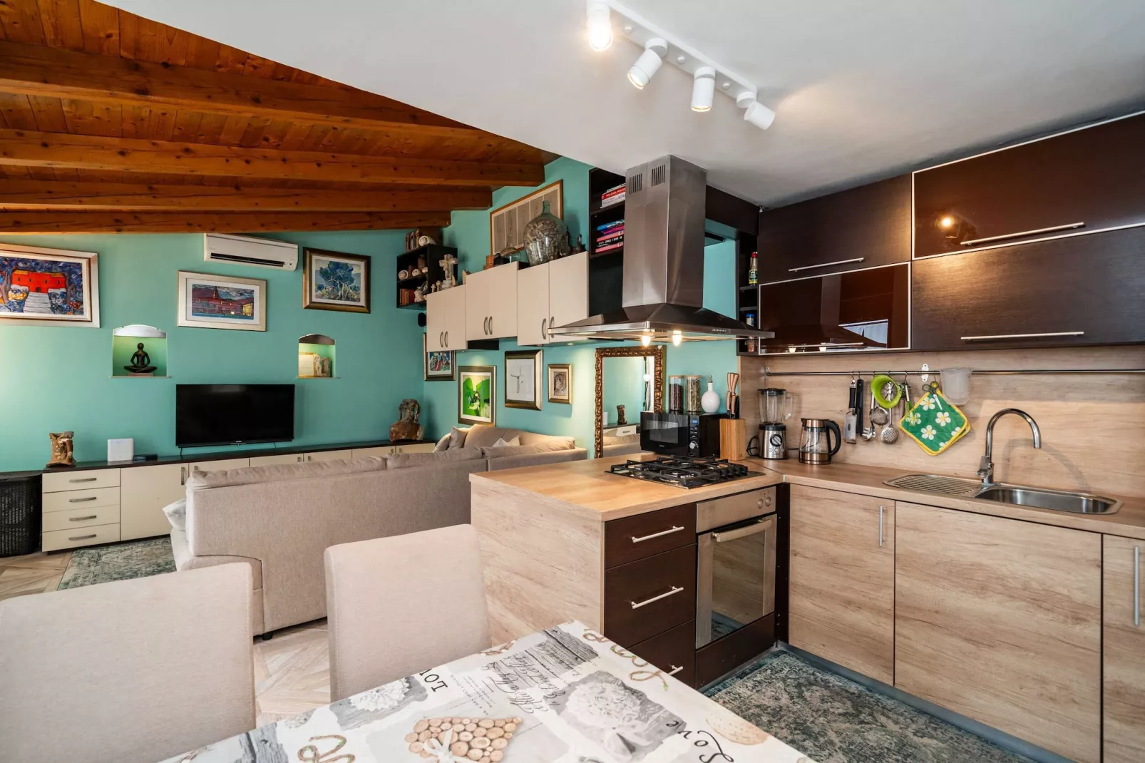 Apartment & Room Sunset Beach - One Bedroom Apartment with Terrace and Garden View-Kitchen