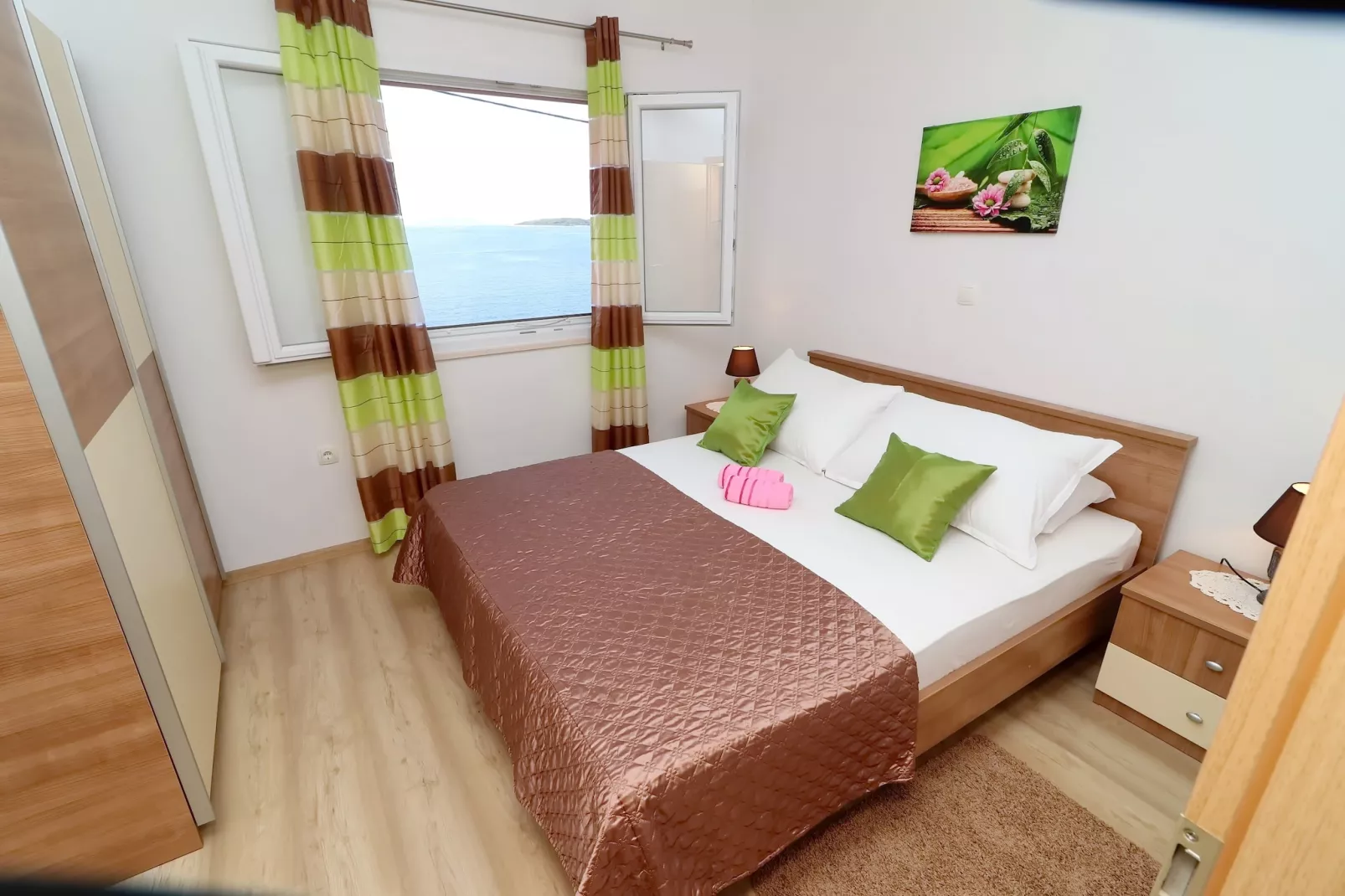 Holiday Home Adriatic View-Three Bedroom Apartment with Terrace and Sea View-Bedroom