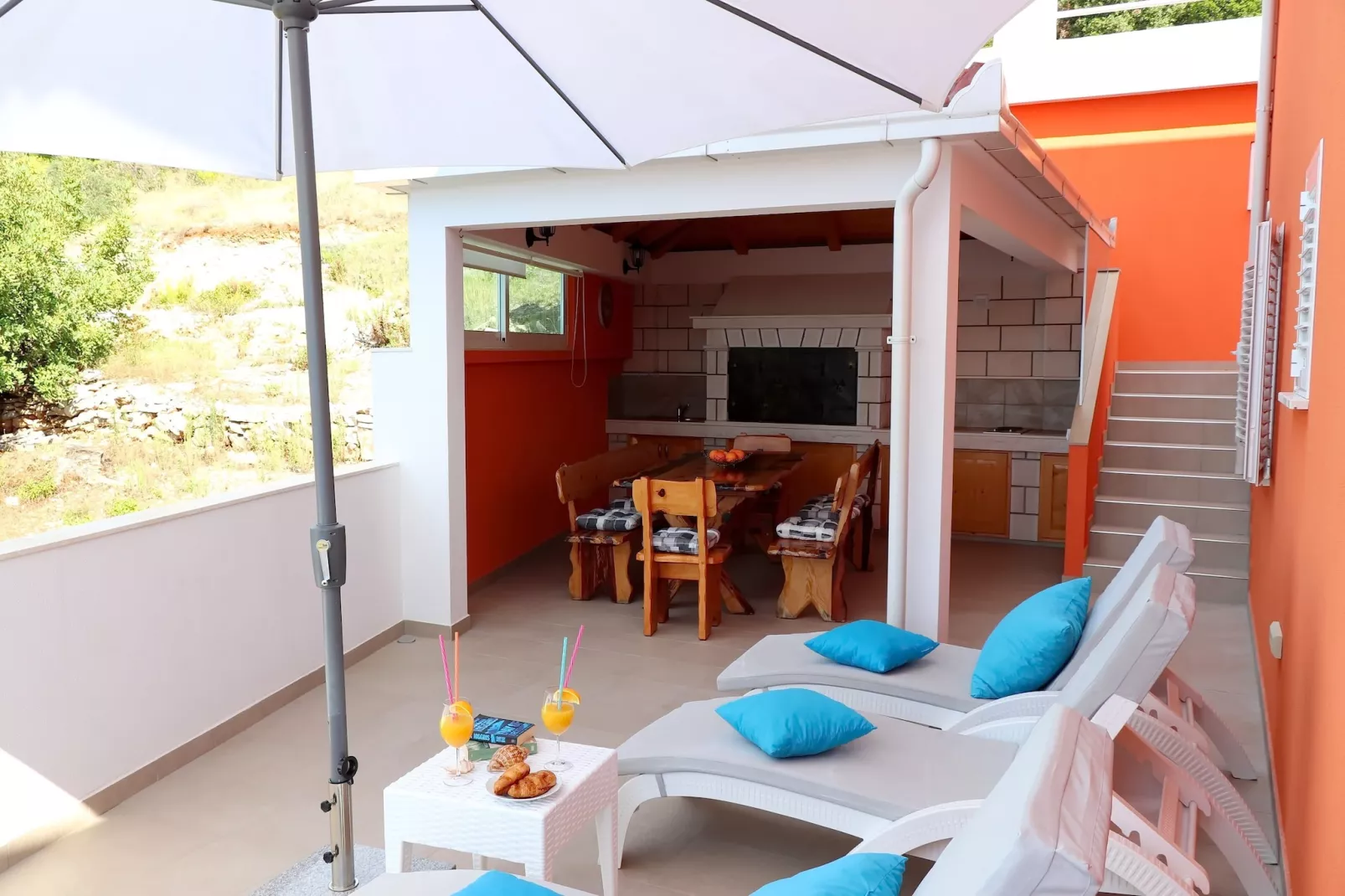 Holiday Home Adriatic View-Three Bedroom Apartment with Terrace and Sea View-Terrace