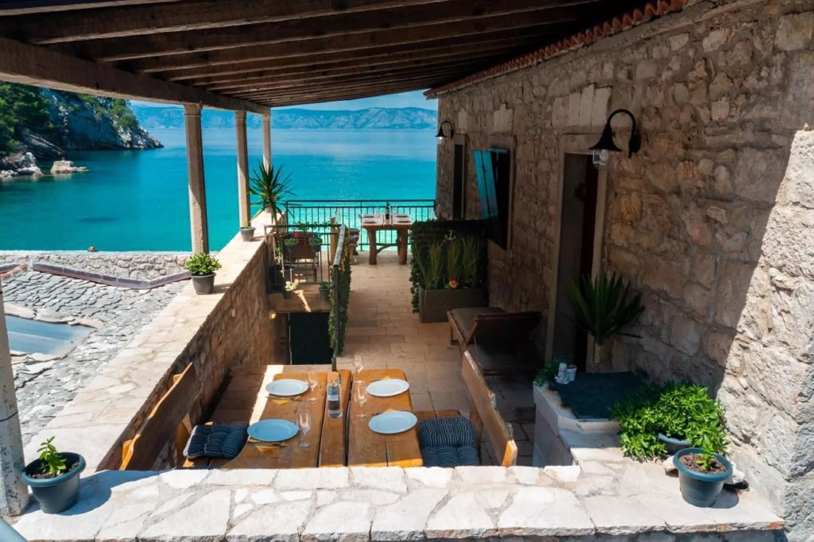 Apartments Vela Stiniva - Two Bedroom Apartment with Terrace and Sea View - A1 (67633)-Terrace