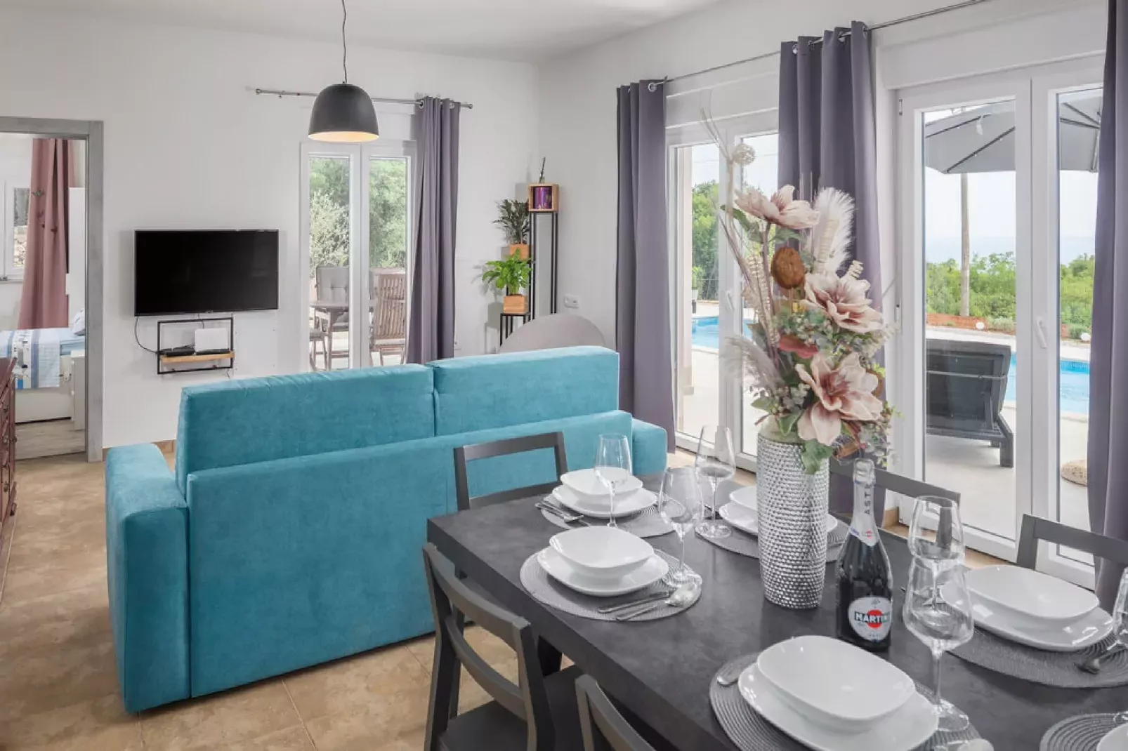 Villa Tomicich - Three Bedroom Villa with Swimming Pool-Living room