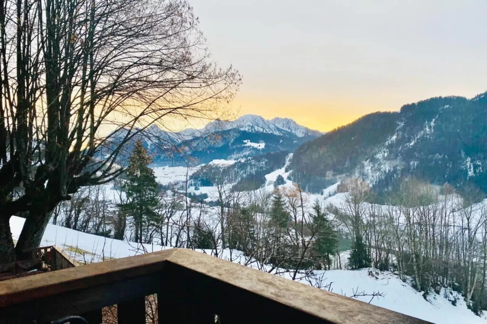Alps Chalet for Big Group with Sauna & Yoga Terrace-View winter