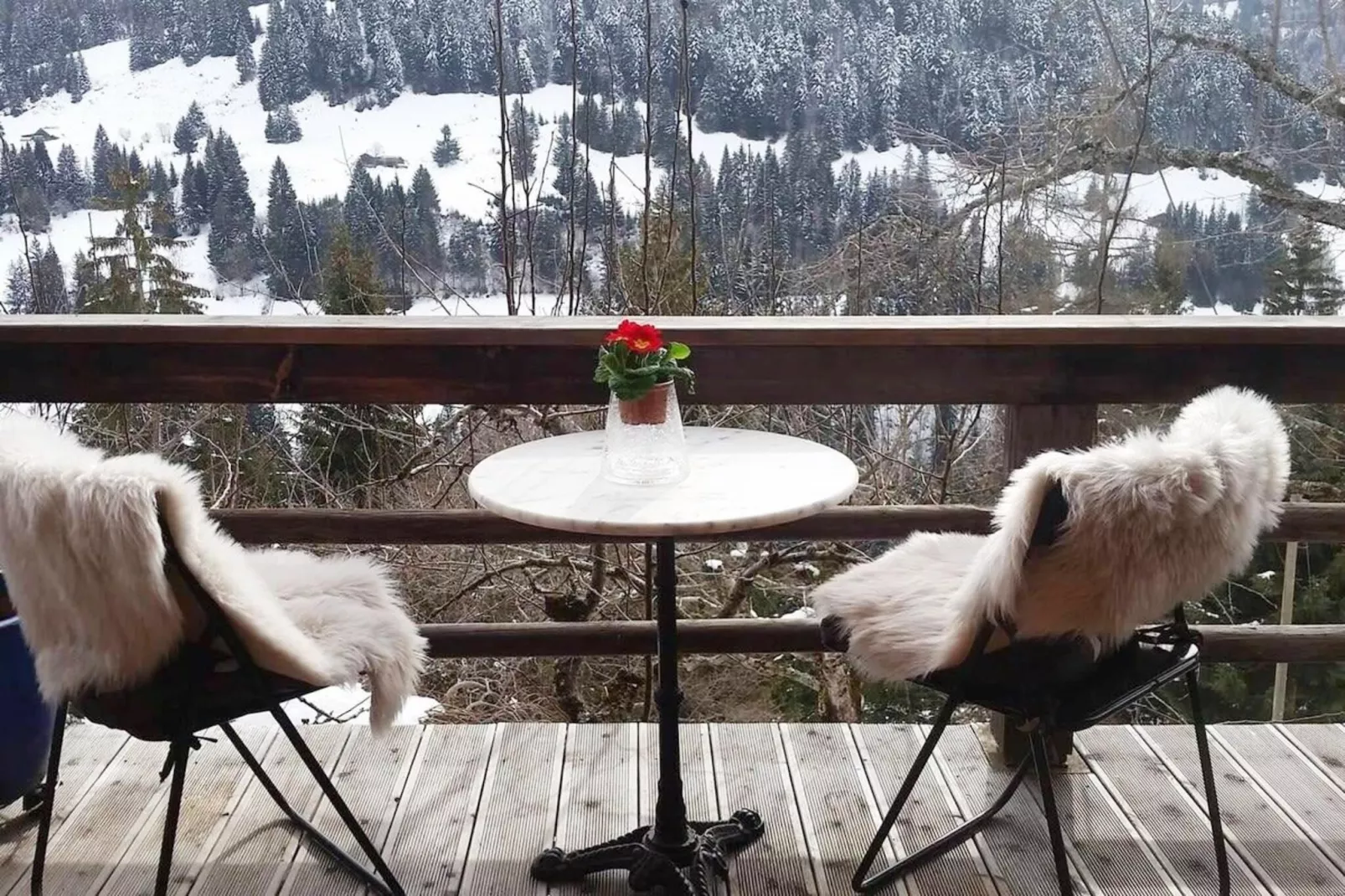 Gstaad Paradise View Chalet with Outdoor Jacuzzi-View winter