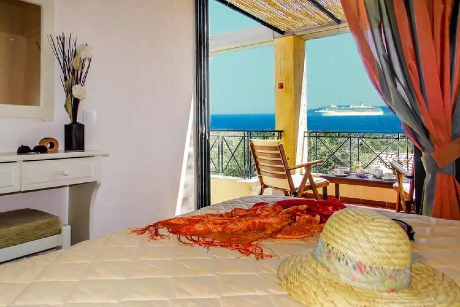 Apartments Manto, Barbati-2-bedroom-apartment, upper floor-Schlafzimmer