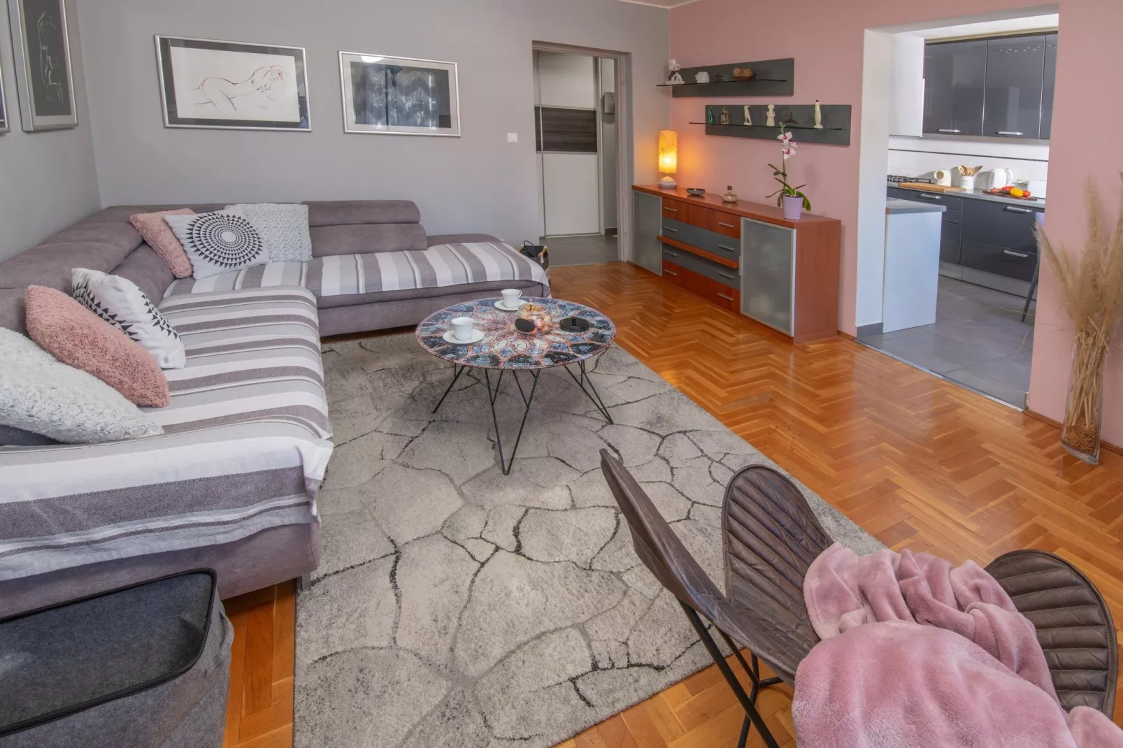 Apartment Point - Two Bedroom Apartment with Balcony-Living room