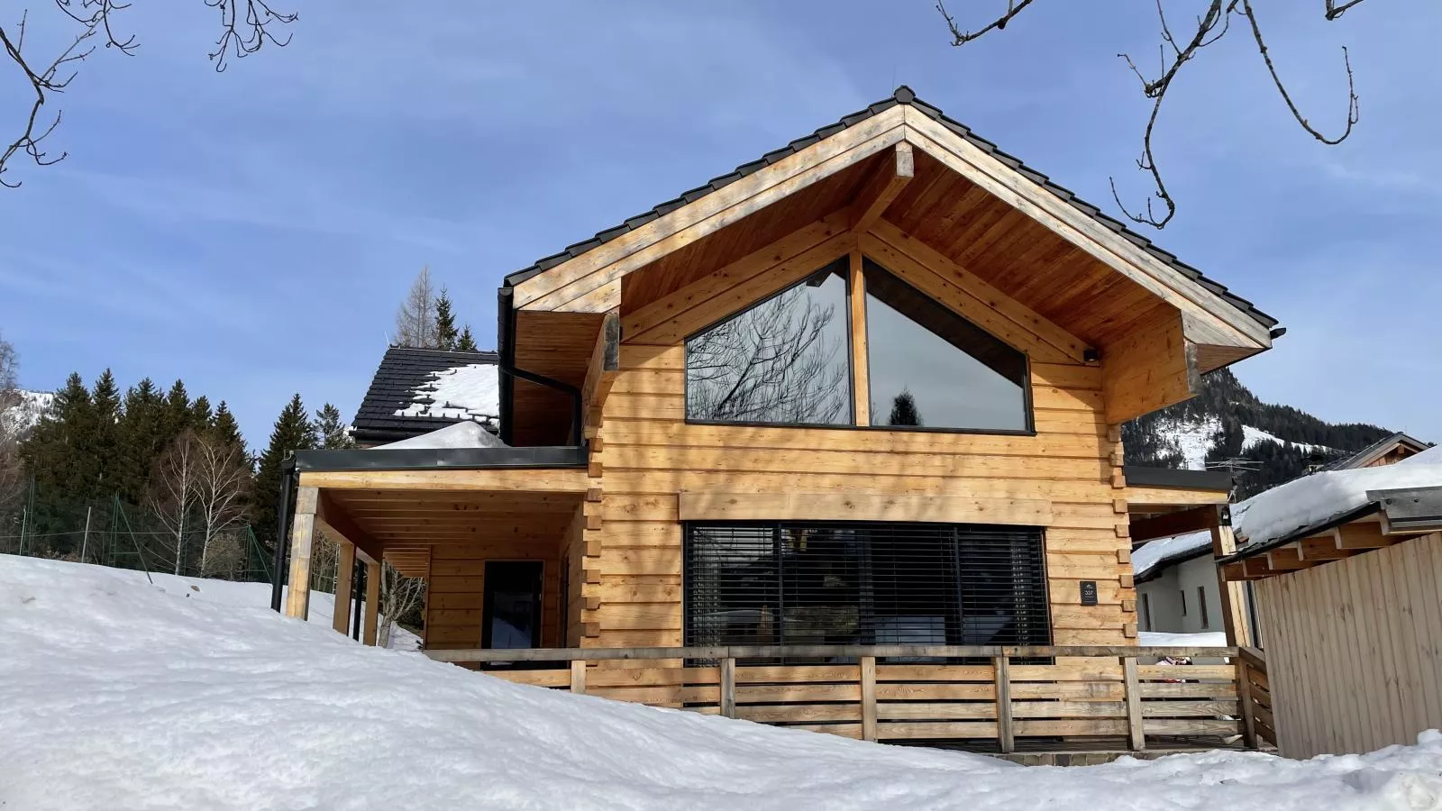 Holzchalet Tauplitz-Außenbereich Winter